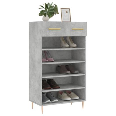 vidaXL Shoe Cabinet Concrete Grey 60x35x105 cm Engineered Wood