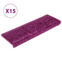 vidaXL Carpet Stair Treads 15 pcs 65x21x4 cm Violet
