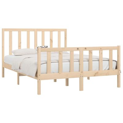 vidaXL Bed Frame without Mattress 150x200 cm King Size Solid Wood