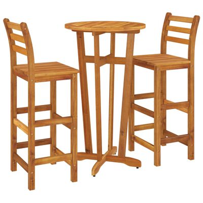 vidaXL 3 Piece Garden Bar Set Solid Wood Acacia