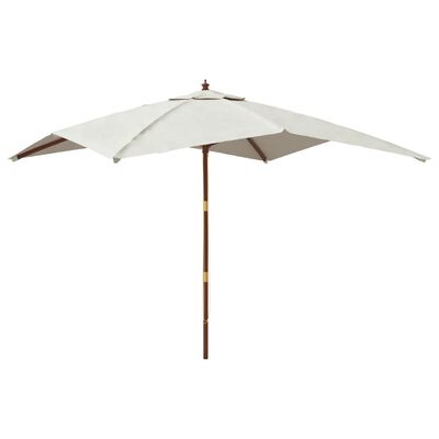 vidaXL Garden Parasol with Wooden Pole Sand 300x300x273 cm