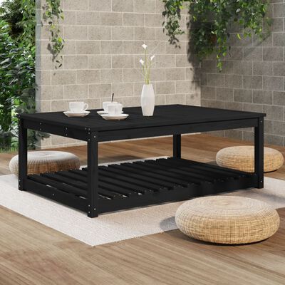 vidaXL Garden Table Black 121x82.5x45 cm Solid Wood Pine