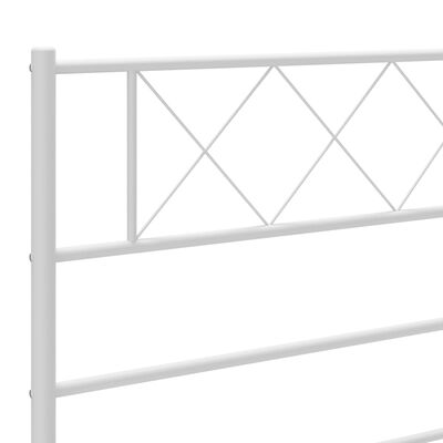 vidaXL Metal Bed Frame without Mattress with Footboard White 100x200 cm