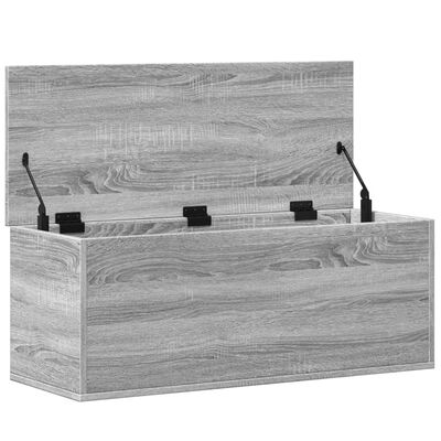 vidaXL Storage Box Grey Sonoma 90x35x35 cm Engineered Wood