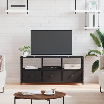 vidaXL TV Cabinet Black 102x33x45 cm Engineered Wood&Iron