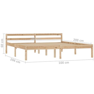 vidaXL Bed Frame without Mattress Solid Pine Wood 160x200 cm