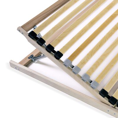 vidaXL Slatted Bed Base without Mattress with 28 Slats 7 Zones 90x200 cm