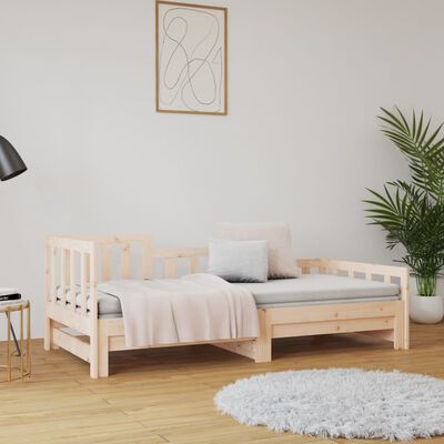 vidaXL Pull-out Day Bed without Mattress 2x(90x200) cm Solid Wood Pine