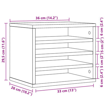 vidaXL Desk Organiser Brown Oak 36x26x29.5 cm Engineered wood