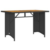 vidaXL Garden Table with Wooden Top Black 110x68x70 cm Poly Rattan