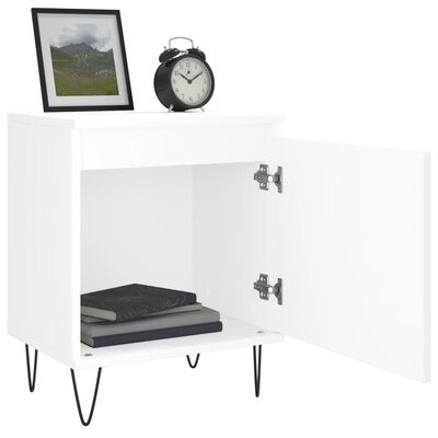 vidaXL Bedside Cabinet White 40x30x50 cm Engineered Wood