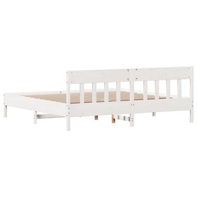 vidaXL Bed Frame without Mattress White 200x200 cm Solid Wood Pine