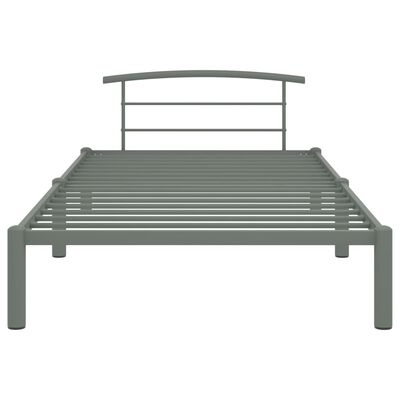 vidaXL Bed Frame without Mattress Grey Metal 100x200 cm