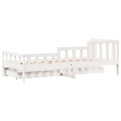 vidaXL Daybed with Drawers without Mattress White 90x200 cm Solid Wood