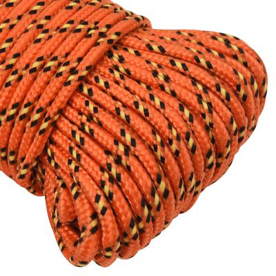 vidaXL Boat Rope Orange 3 mm 100 m Polypropylene