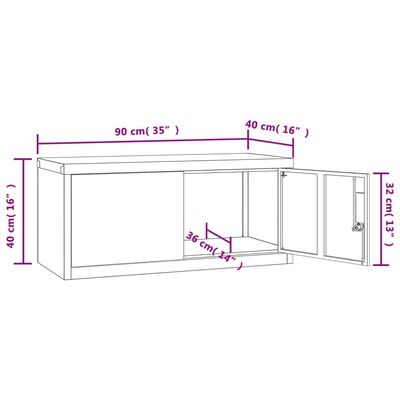 vidaXL File Cabinet Light Grey 90x40x240 cm Steel