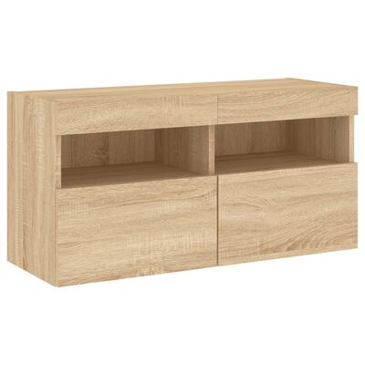 vidaXL 5 Piece TV Wall Units with LED Sonoma Oak Engineered Wood