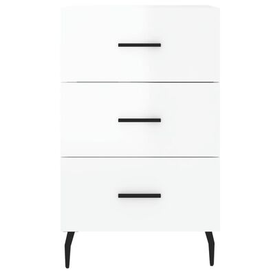 vidaXL Bedside Cabinet High Gloss White 40x40x66 cm Engineered Wood