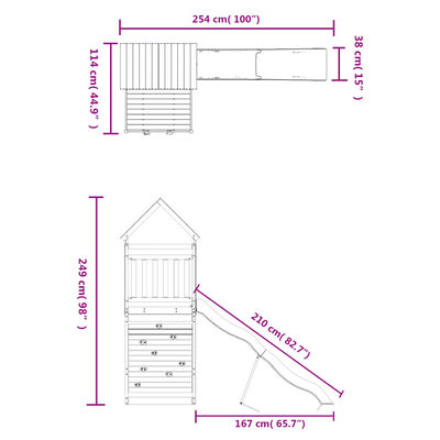 vidaXL Outdoor Playset Solid Wood Douglas