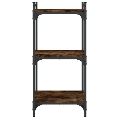 vidaXL Bookcase 3-Tier Smoked Oak 40x30x86 cm Engineered Wood