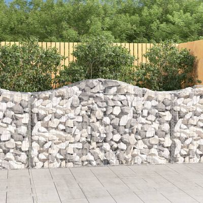 vidaXL Arched Gabion Baskets 6 pcs 200x50x100/120 cm Galvanised Iron