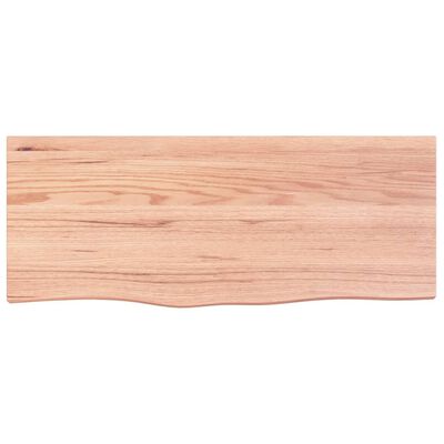 vidaXL Table Top Light Brown 100x40x(2-4) cm Treated Solid Wood Oak