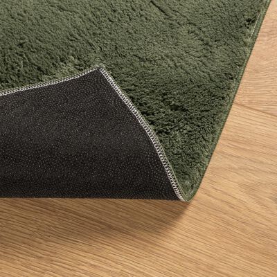 vidaXL Rug HUARTE Short Pile Soft and Washable Forest Green 80x150 cm