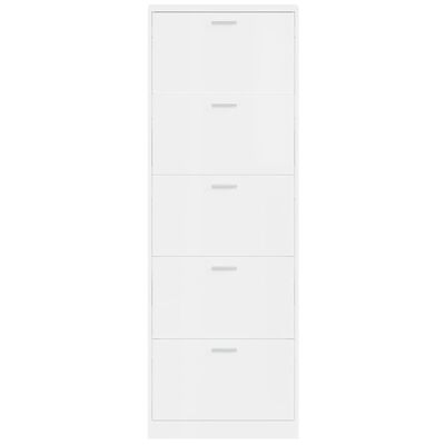 vidaXL Shoe Cabinet High Gloss White 59x17x169 cm Engineered Wood