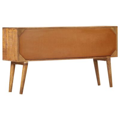 vidaXL Sideboard with Printed Pattern 130x30x70 cm Solid Mango Wood