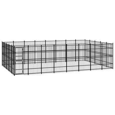 vidaXL Outdoor Dog Kennel Steel 36.86 m²