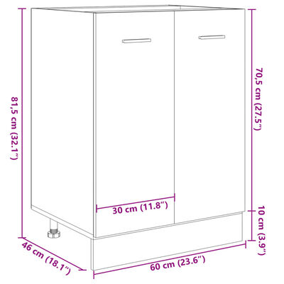 vidaXL Bottom Cabinet Sonoma Oak 60x46x81.5 cm Engineered Wood