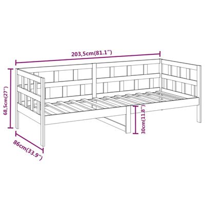 vidaXL Day Bed without Mattress Honey Brown Solid Wood Pine 80x200 cm