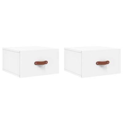 vidaXL Wall-mounted Bedside Cabinets 2 pcs White 35x35x20 cm