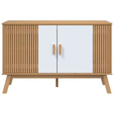 vidaXL Sideboard OLDEN White and Brown 114x43x73.5 cm Solid Wood Pine