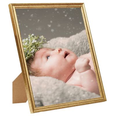 vidaXL Photo Frames Collage 10 pcs for Table Gold 13x18 cm MDF