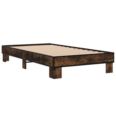 vidaXL Bed Frame without Mattress Smoked Oak 100x200 cm