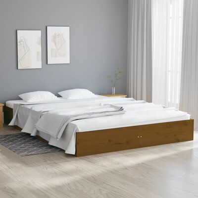 vidaXL Bed Frame without Mattress Honey Brown Solid Wood 120x200 cm