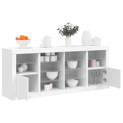 vidaXL Sideboard with LED Lights White 163x37x67 cm