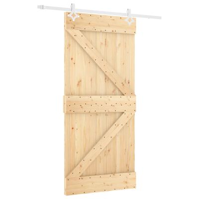 vidaXL Sliding Door with Hardware Set 100x210 cm Solid Wood Pine