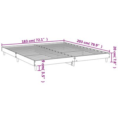 vidaXL Bed Frame without Mattress Concrete Grey 120x200 cm