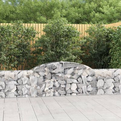 vidaXL Arched Gabion Baskets 17 pcs 300x30x60/80 cm Galvanised Iron