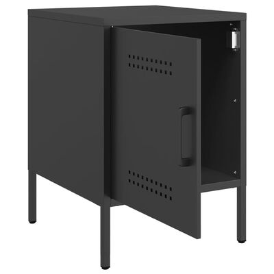 vidaXL Bedside Cabinets 2 pcs Black 36x39x50.5 cm Steel