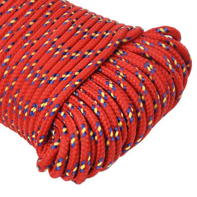 vidaXL Boat Rope Red 4 mm 100 m Polypropylene