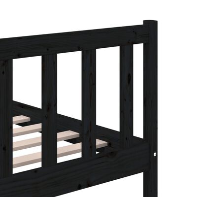 vidaXL Bed Frame without Mattress Black King Size Solid Wood