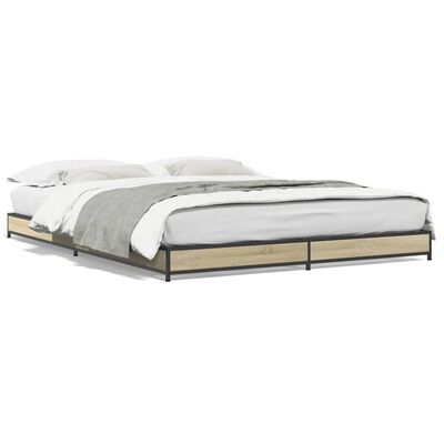 vidaXL Bed Frame without Mattress Sonoma Oak 120x190 cm Small Double