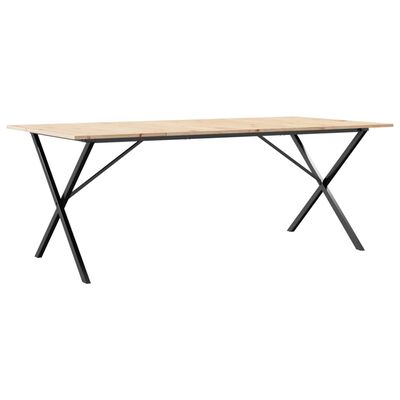 vidaXL Dining Table X-Frame 200x100x75 cm Solid Wood Pine and Cast Iron