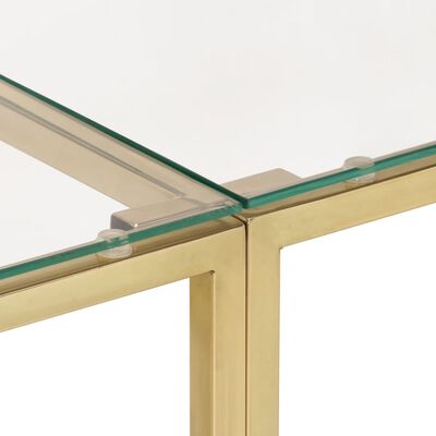 vidaXL Console Table Gold Stainless Steel and Tempered Glass