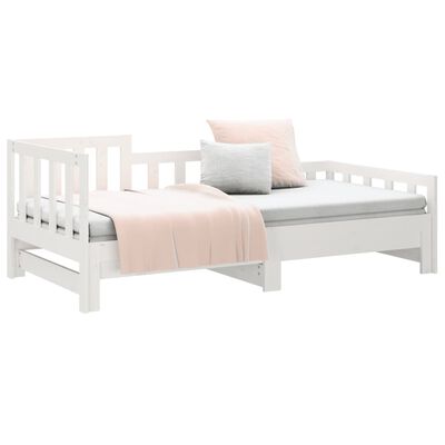 vidaXL Pull-out Day Bed without Mattress White 2x(80x200) cm