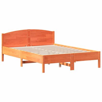 vidaXL Bed Frame without Mattress Wax Brown 140x200 cm Solid Wood Pine