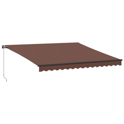 vidaXL Manual Retractable Awning with LEDs Brown 400x350 cm